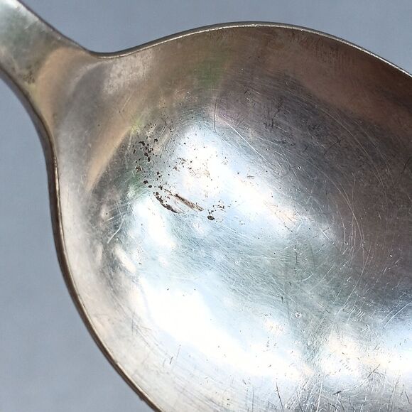 Vtg Oneida Community Friendship Medality Round Soup Gumbo Spoon-1932-Tudor Plate - Picture 5 of 6